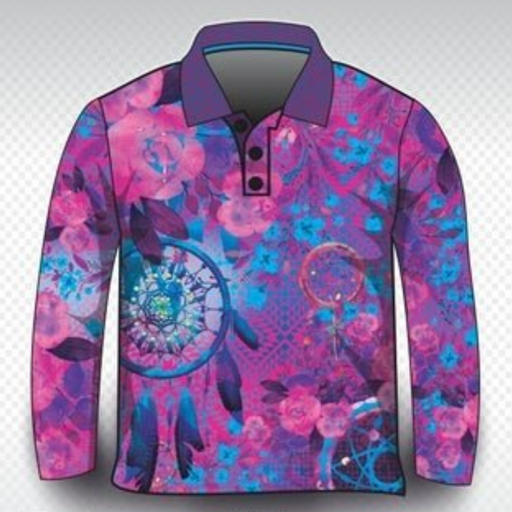 ★Pre-Order★ Western | Aztec Dreamcatcher Pink Sun Smart Shirt - Z&Tee Z and TEE camping country cowgirl fishing GIRLS DESIGNS ladies Ladies Fishing Ladies Fishing Shirt LJM outback pink Preorder quick dry spo-default spo-disabled sun sun shirt sun shirts sunsafe uv western Women WOMEN'S DESIGNS Women's Fishing Women's Fishing Shirt womens