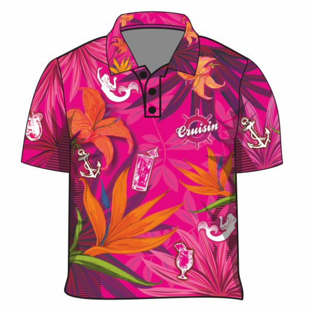 Cruisin PNG 2019 Pink Tropical Hawaiian Cruise Short Sleeve Shirt MEDIUM Z and TEE 2XL 3XL BUY2SHIRTS Cruise Cruising Floral Flowers girls Hawaiian Hawiian in stock L lastchance LJM M pink quick dry S Ship spo-default spo-disabled sun sun shirt sun shirts sunsafe Tropical TROPICAL DESIGNS uv Women Women's Fishing Women's Fishing Shirt womens XL XS