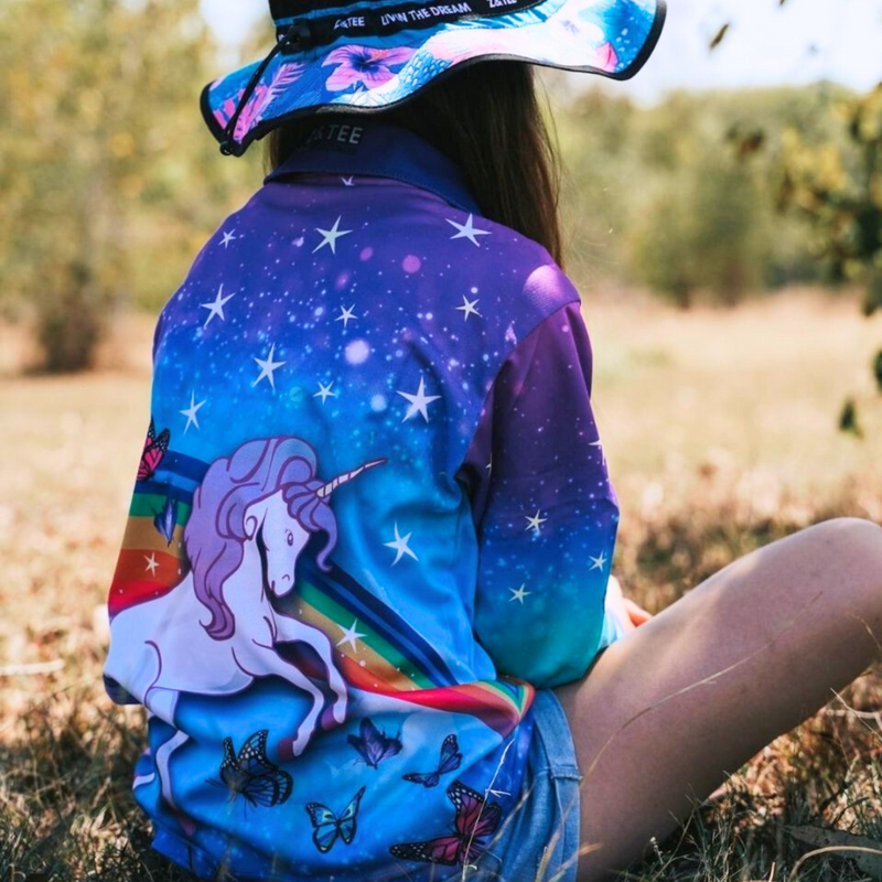 ★Pre-Order★ Kids | Unicorn Sun Shirt Z and TEE camping fishing GIRLS DESIGNS LJM men mens Preorder quick dry spo-default spo-disabled sun sun shirt sun shirts sunsafe uv