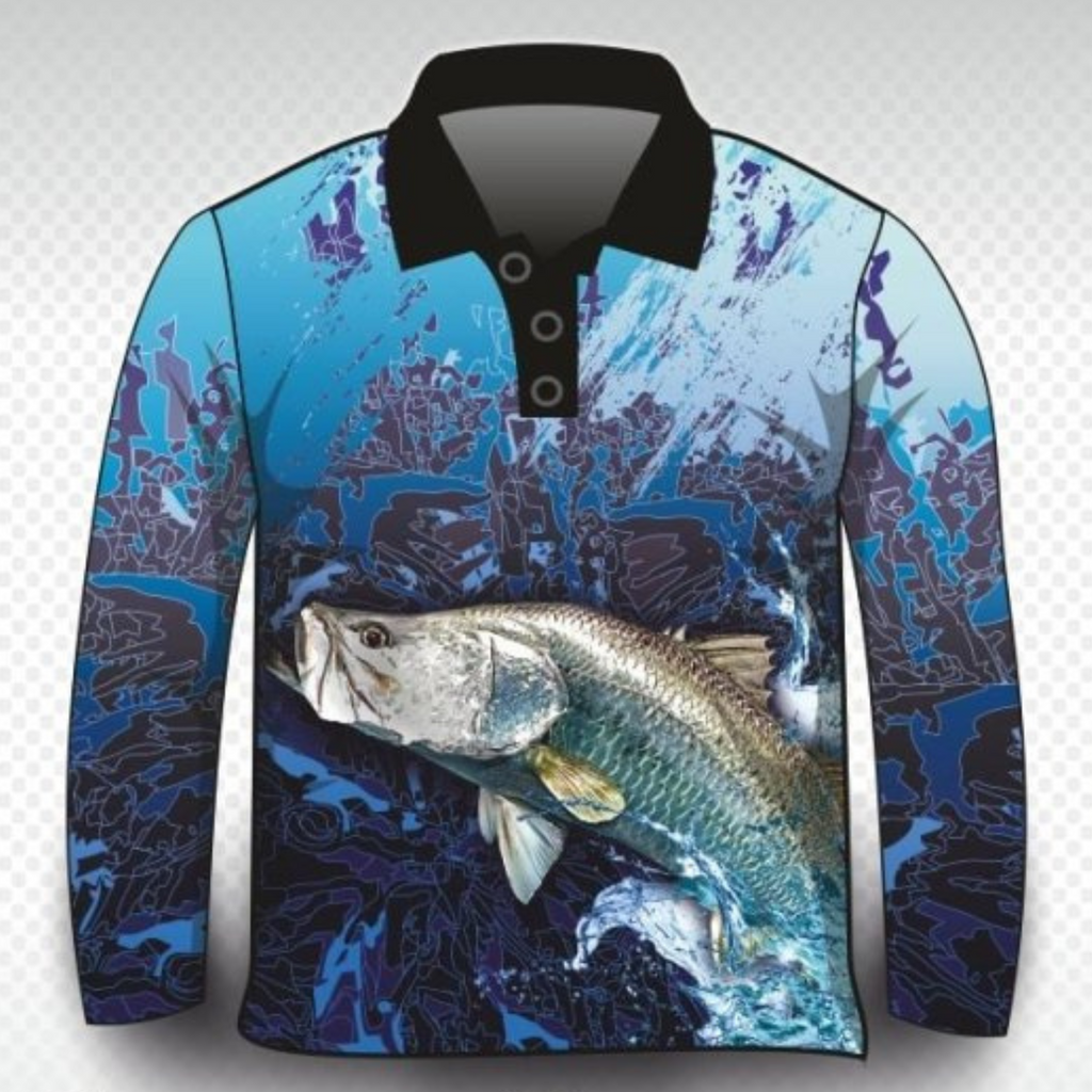 ★Pre-Order★ Fishing | Barramundi Blue Fishing Shirt Z and TEE barramundi blue boy boys BOYS DESIGNS FISH DESIGNS fishing LJM men MEN'S DESIGNS mens Preorder quick dry spo-default spo-disabled sun sun shirt sun shirts sunsafe uv