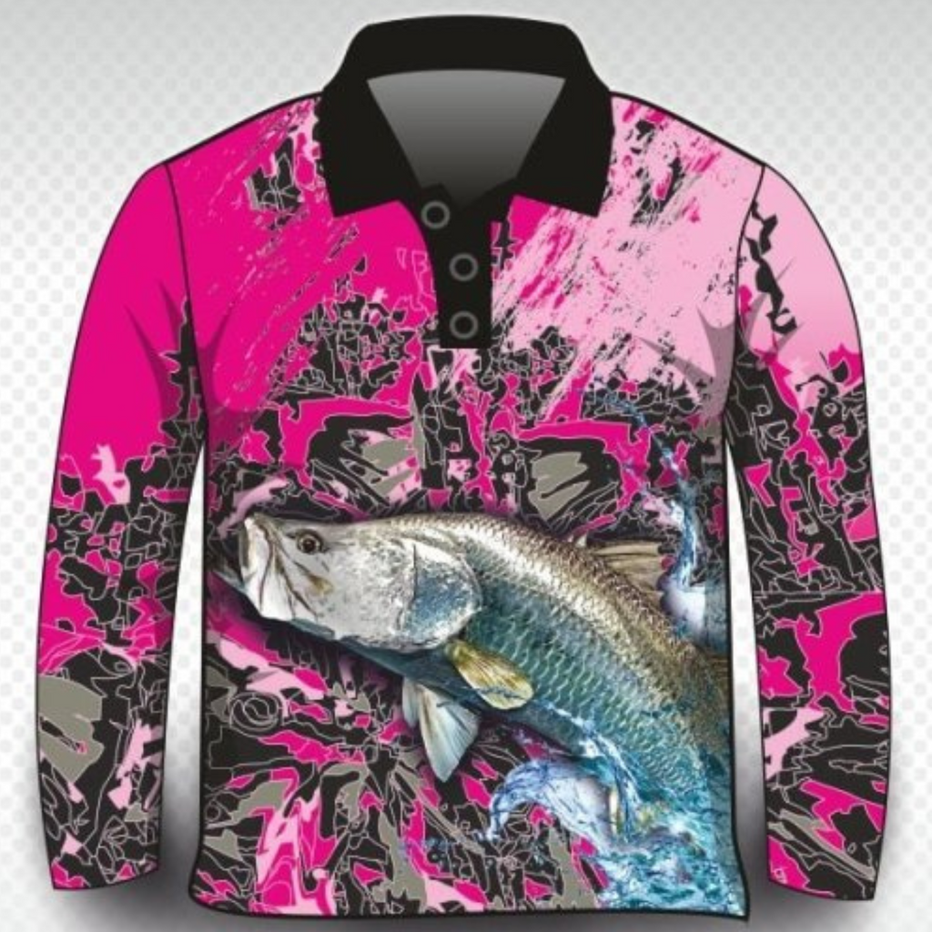 ★Pre-Order★ Fishing | Barramundi Pink Fishing Shirt Z and TEE barramundi FISH DESIGNS fishing girls GIRLS DESIGNS ladies LJM Preorder quick dry spo-default spo-disabled sun sun shirt sun shirts sunsafe uv WOMEN'S DESIGNS womens