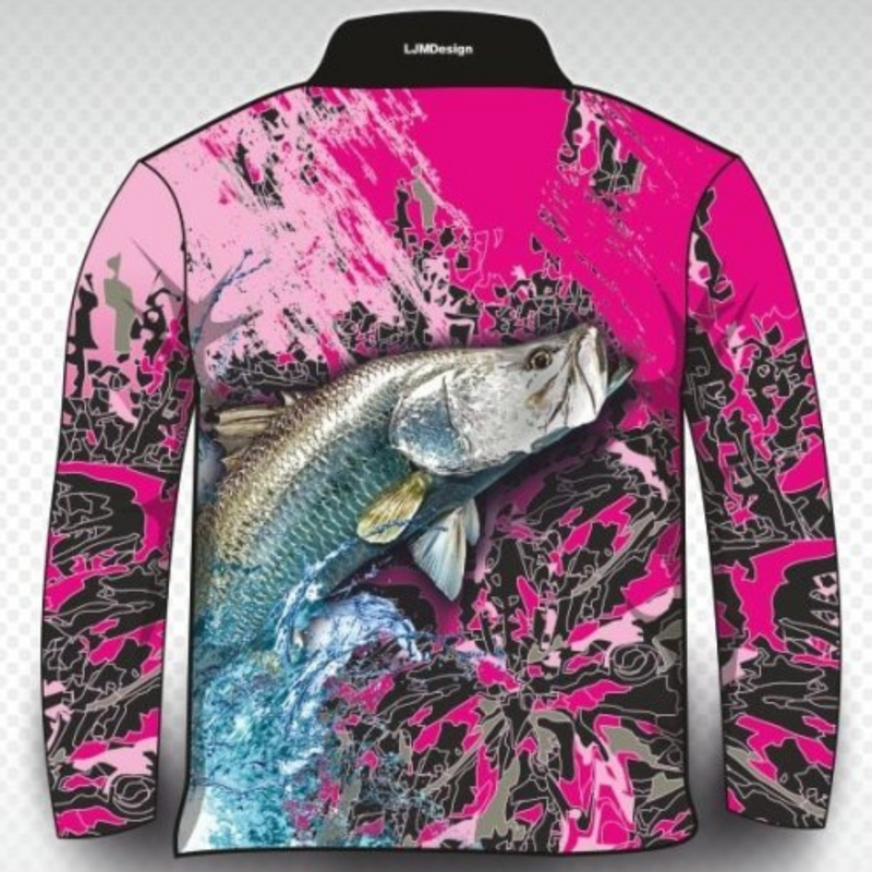 ★Pre-Order★ Fishing | Barramundi Pink Fishing Shirt Z and TEE barramundi FISH DESIGNS fishing girls GIRLS DESIGNS ladies LJM Preorder quick dry spo-default spo-disabled sun sun shirt sun shirts sunsafe uv WOMEN'S DESIGNS womens