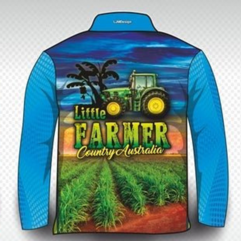 ★Pre-Order★ Kids | Little Farmer Blue Shirt Long or Short Sleeve Z and TEE Australia Australia Day Australian blue boy boys BOYS DESIGNS camping country COUNTRY WESTERN DESIGNS farm farmer fishing kid Kid's Fishing Kid's Fishing Apparel Kid's Fishing Shirt Kid's Uv Rated Shirts KIDS KIDS ALL kids design KIDS DESIGNS Kids UV rated shirt LJM outback Preorder quick dry spo-default spo-disabled sun sun shirt sun shirts sunsafe uv western