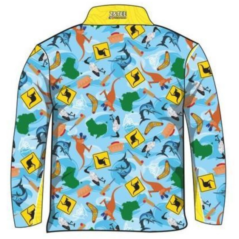 ★Pre-Order★ Australian | Fair Dinkum Aussie Shirt Long or Short Sleeve Z and TEE aussie Australia Australia Day Australian bin chicken boys camping fishing ibis kangaroo kids LJM Preorder quick dry spo-default spo-disabled sun sun shirt sun shirts sunsafe uv