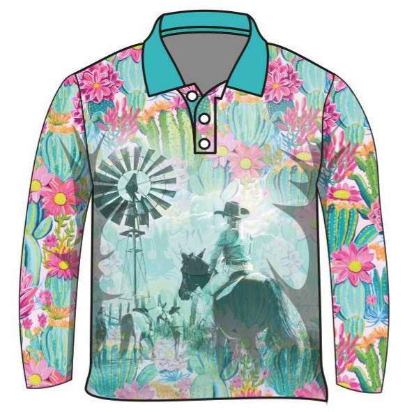 ★Pre-Order★ Western | Cowgirl Cactus Shirt Long or Short Sleeve Z and TEE country country music COUNTRY WESTERN DESIGNS cowgirl GIRL GIRL'S DESIGNS Girl's Fishing Girls HER ALL LJM Preorder quick dry spo-default spo-disabled sun sun safe sun shirt sun shirts SUN SMART sunsafe sunsmart uv western Women women's WOMEN'S DESIGNS work z&tee