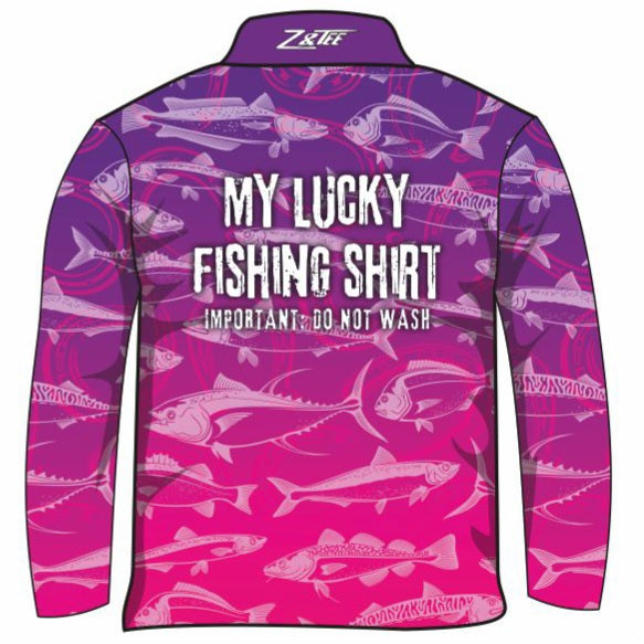 ★Pre-Order★ Fishing | Lucky Fishing Purple Pink Shirt Long or Short Sleeve Z and TEE Aussie Australia Australia Day Australian Australiana camping cruise Cruising fishing shirt girls KIDS KIDS ALL kids design KIDS DESIGNS Kids UV rated shirt koala LJM PATTERN AND PLAIN DESIGNS Preorder quick dry spo-default spo-disabled sun sun shirt sun shirts sunsafe swim shirt tropical TROPICAL DESIGNS uv