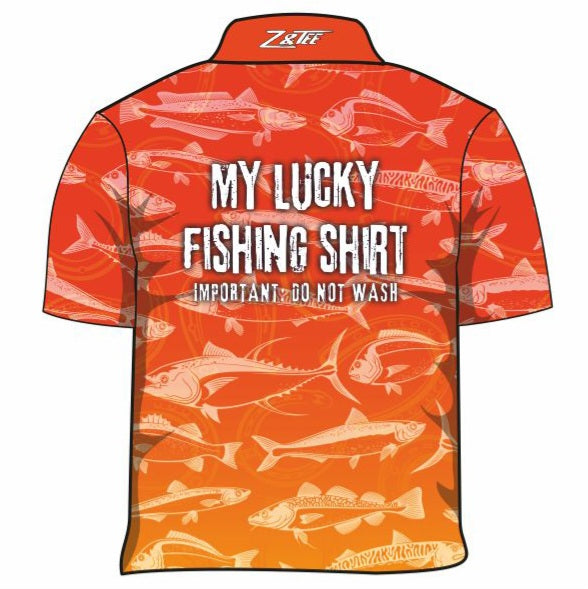 ★Pre-Order★ Fishing | Lucky Fishing Orange Shirt Long or Short Sleeve Z and TEE Aussie Australia Australia Day Australian Australiana camping cruise Cruising fishing shirt girls KIDS KIDS ALL kids design KIDS DESIGNS Kids UV rated shirt koala LJM PATTERN AND PLAIN DESIGNS Preorder quick dry spo-default spo-disabled sun sun shirt sun shirts sunsafe swim shirt tropical TROPICAL DESIGNS uv