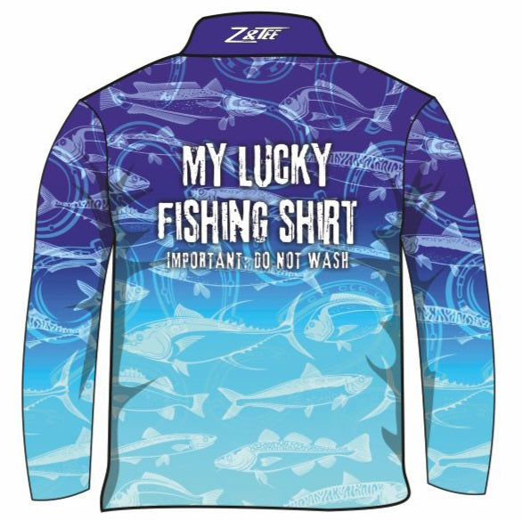 ★Pre-Order★ Fishing | Lucky Fishing Blue Shirt Long or Short Sleeve Z and TEE Aussie Australia Australia Day Australian Australiana camping cruise Cruising fishing shirt girls KIDS KIDS ALL kids design KIDS DESIGNS Kids UV rated shirt koala LJM PATTERN AND PLAIN DESIGNS Preorder quick dry spo-default spo-disabled sun sun shirt sun shirts sunsafe swim shirt tropical TROPICAL DESIGNS uv