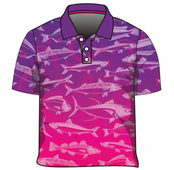 ★Pre-Order★ Fishing | Lucky Pattern Purple Pink Fishing Shirt Long or Short Sleeve Z and TEE camping FISH FISH DESIGNS FISHING fishing shirt fishing shirts GIRL GIRL'S DESIGNS Girl's Fishing girls HER ALL KIDS KIDS ALL kids design KIDS DESIGNS Kids UV rated shirt LJM PATTERN AND PLAIN DESIGNS Preorder quick dry spo-default spo-disabled sun sun safe sun shirt sun shirts SUN SMART sunsafe sunsmart swim shirt uv Women women's WOMEN'S DESIGNS Women's Fishing Women's Fishing Shirt z&tee