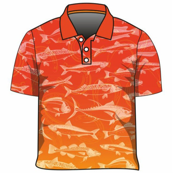 ★Pre-Order★ Fishing | Lucky Pattern Orange Fishing Shirt Long or Short Sleeve Z and TEE boy boys BOYS DESIGNS camping FISH FISH DESIGNS FISHING fishing shirt fishing shirts HER ALL KIDS KIDS ALL kids design KIDS DESIGNS Kids UV rated shirt LJM men MEN'S DESIGNS mens MEN’S DESIGNS PATTERN AND PLAIN DESIGNS Preorder quick dry spo-default spo-disabled sun sun safe sun shirt sun shirts SUN SMART sunsafe sunsmart swim shirt uv z&tee