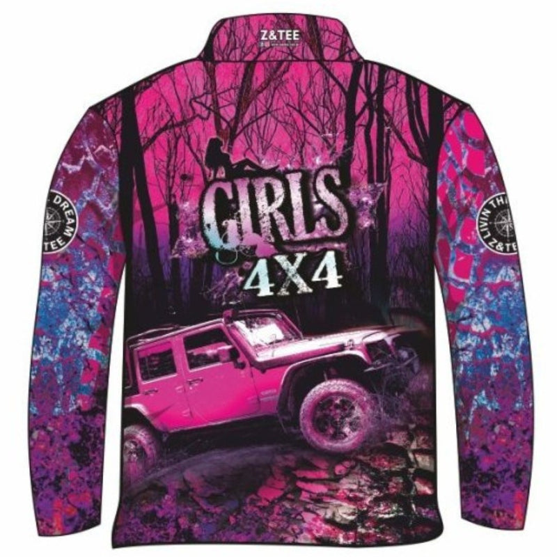 ★Pre-Order★ 4x4 | Girls Bush Pink Purple Shirt Z and TEE 4wd 4x4 4X4 DESIGNS camping cape fishing girl girls GIRLS DESIGNS LJM Preorder quick dry spo-default spo-disabled sun sun shirt sun shirts sunsafe tip travel uv womens