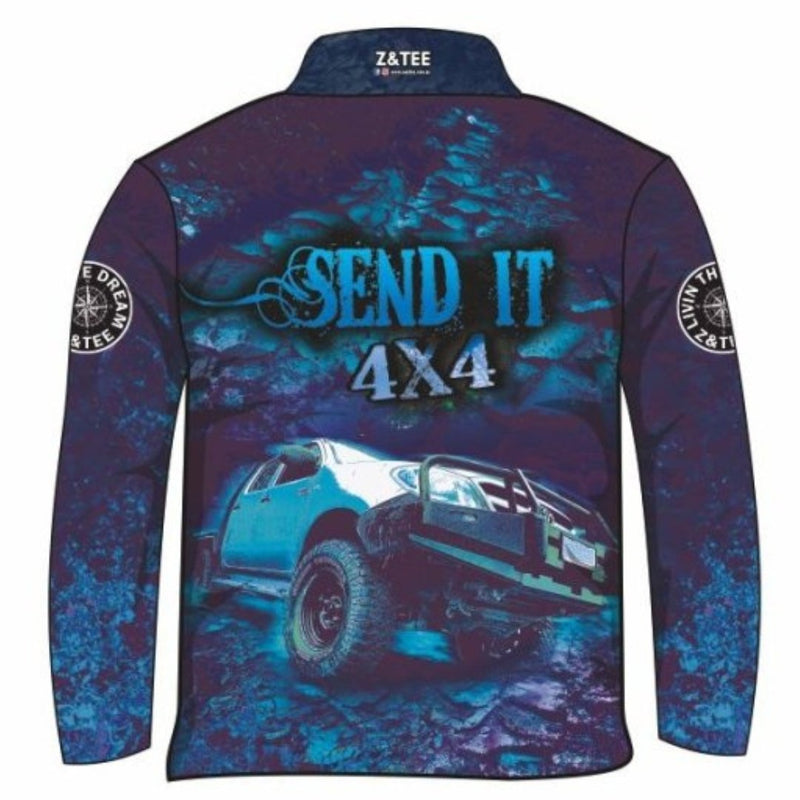 ★Pre-Order★ 4x4 | Send It 4x4 Blue Shirt Z and TEE 4wd 4x4 4X4 DESIGNS BOYS DESIGNS camping fishing LJM men MEN'S DESIGNS mens Preorder quick dry spo-default spo-disabled sun sun shirt sun shirts sunsafe uv