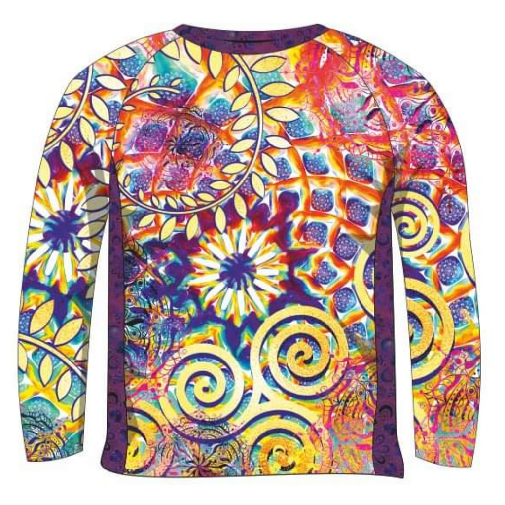 Celestial Mandala Raglan Performance Shirt Z and TEE boxingday BUY2SHIRTS camping cowgirl FISHING GIRL Girl's Fishing Girls in stock Last Chance lastchance LJM MANDALA PATTERN AND PLAIN DESIGNS quick dry spo-default spo-disabled sun sun shirt sun shirts sunsafe SWIMMING uv Women Women's Fishing Women's Fishing Shirt womens z&tee