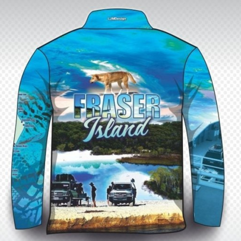 ★Pre-Order★ Fraser Island | Complete Fraser Island (K'gari) Blue Shirt Long or Short Sleeve Z and TEE 4x4 boy boys camping fishing FRASER ISLAND DESIGNS K'gari LJM men MEN'S DESIGNS mens Preorder quick dry spo-default spo-disabled sun sun shirt sun shirts sunsafe travel uv