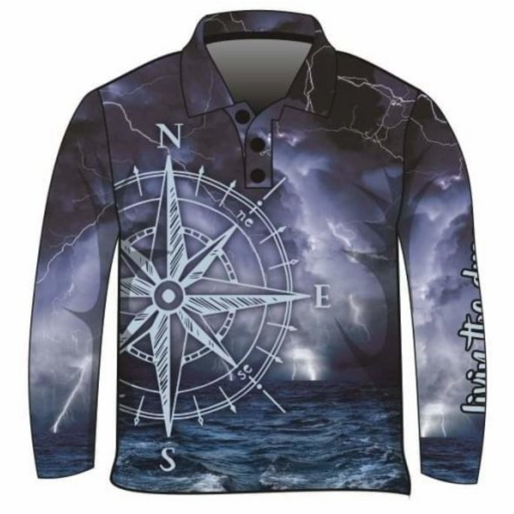 ★Pre-Order★ Compass Storm Fishing Shirt Z and TEE BOYS DESIGNS camping fishing LJM men MEN'S DESIGNS mens PATTERN AND PLAIN DESIGNS Preorder quick dry spo-default spo-disabled sun sun shirt sun shirts sunsafe uv