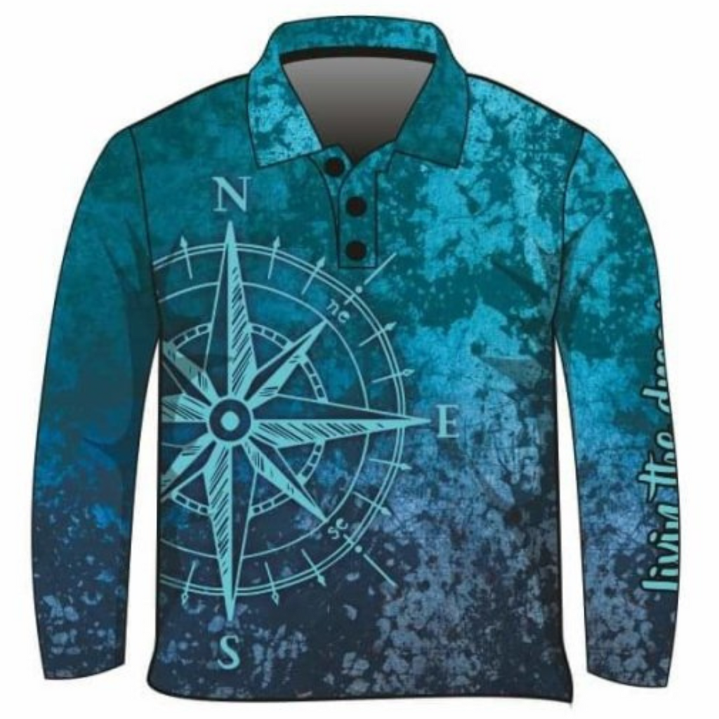 ★Pre-Order★ Compass Teal Fishing Shirt Z and TEE camping fishing LJM men MEN'S DESIGNS mens MEN’S DESIGNS PATTERN AND PLAIN DESIGNS Preorder quick dry spo-default spo-disabled sun sun shirt sun shirts sunsafe uv women's WOMEN'S DESIGNS Women's Fishing Women's Fishing Shirt