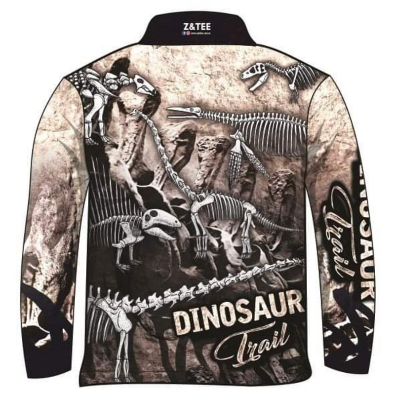 Dinosaur Trail Fossils Bone Long Sleeve Sun/Fishing Shirt - Arriving Before Christmas Z and TEE 2XL 3XL boy boys BOYS DESIGNS camping DAD FISHING HIM ALL In Stock KIDS KIDS ALL kids design Kids UV rated shirt L LJM M market sts men mens quick dry S spo-default spo-disabled STS sun sun shirt sun shirts sunsafe SWIMMING uv XL XS z&tee