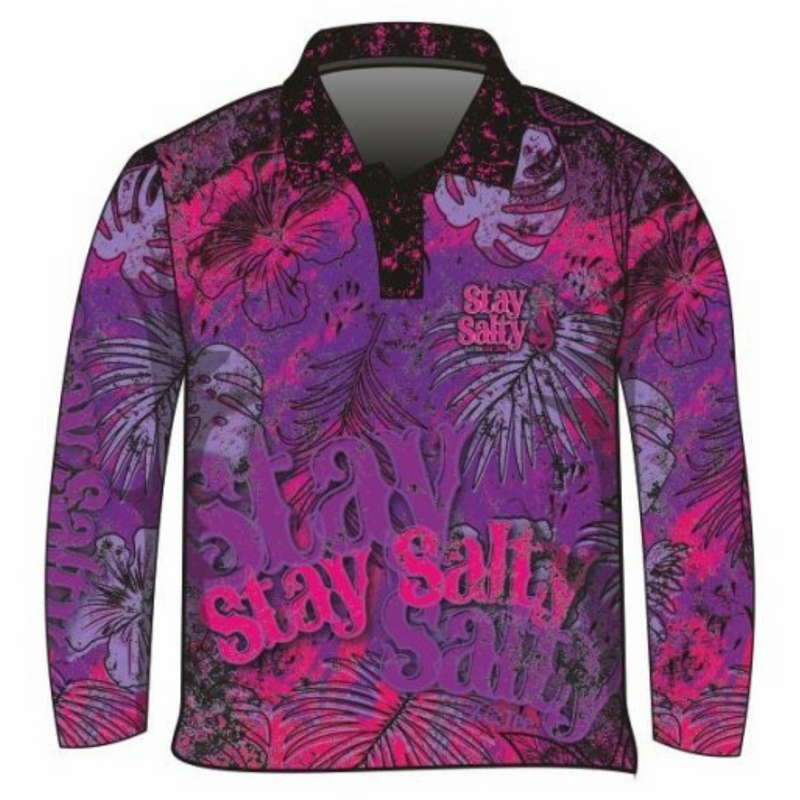 ★Pre-Order★ Stay Salty | Mermaid Pink Shirt Long or Short Sleeve Z and TEE camping fishing GIRLS DESIGNS LJM men mens Preorder quick dry spo-default spo-disabled sun sun shirt sun shirts sunsafe uv WOMEN'S DESIGNS