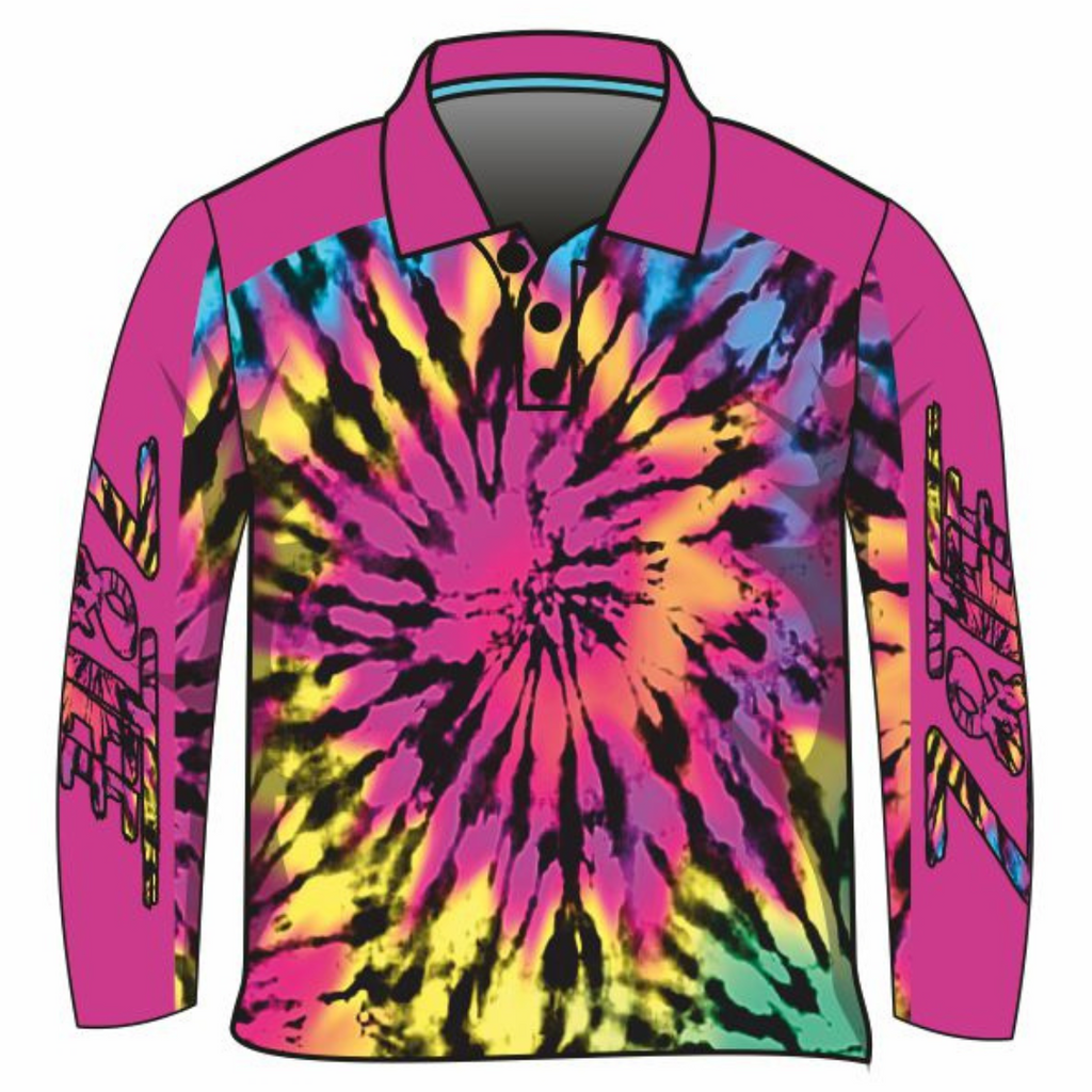 ★Pre-Order★ Pattern | Tie Dye Pink Shirt Z and TEE camping fishing girls GIRLS DESIGNS KIDS KIDS ALL kids design KIDS DESIGNS Kids UV rated shirt LJM pink Preorder purple quick dry spo-default spo-disabled sun sun shirt sun shirts sunsafe uv WOMEN'S DESIGNS