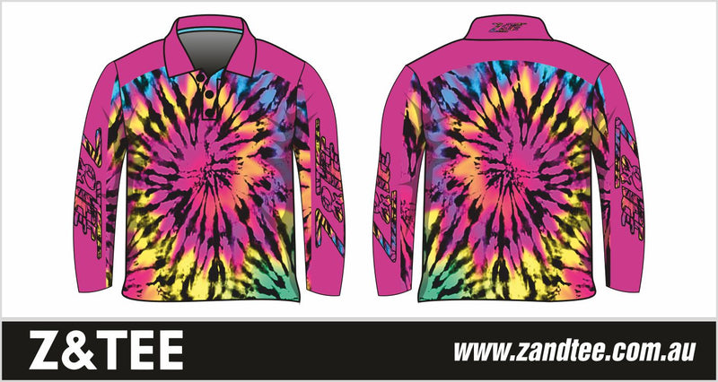 ★Pre-Order★ Pattern | Tie Dye Pink Shirt Z and TEE camping fishing girls GIRLS DESIGNS KIDS KIDS ALL kids design KIDS DESIGNS Kids UV rated shirt LJM pink Preorder purple quick dry spo-default spo-disabled sun sun shirt sun shirts sunsafe uv WOMEN'S DESIGNS