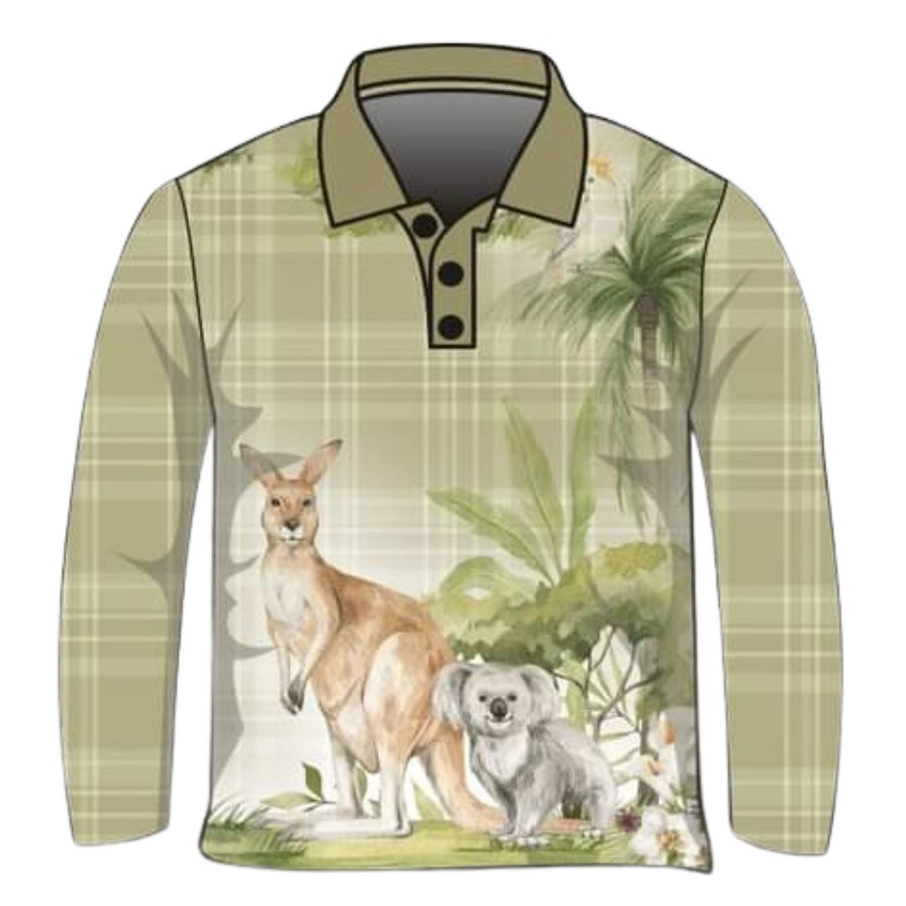 ★Pre-Order★ Australian | Australia Fauna Tartan Shirt Long or Short Sleeve Z and TEE Aussie Australia Australia Day Australian Australiana camping fishing shirt girls KIDS KIDS ALL kids design KIDS DESIGNS Kids UV rated shirt koala LJM Preorder quick dry spo-default spo-disabled sun sun shirt sun shirts sunsafe swim shirt uv WOMEN'S DESIGNS