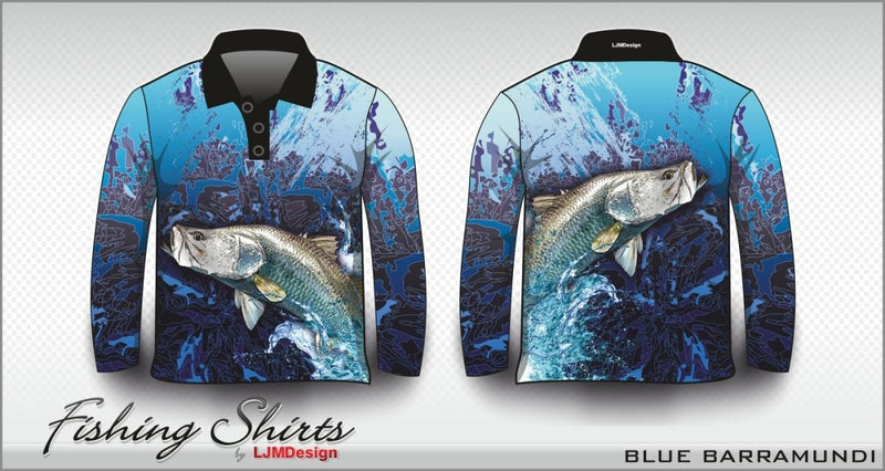 ★Pre-Order★ Fishing | Barramundi Blue Fishing Shirt Z and TEE barramundi blue boy boys BOYS DESIGNS FISH DESIGNS fishing LJM men MEN'S DESIGNS mens Preorder quick dry spo-default spo-disabled sun sun shirt sun shirts sunsafe uv