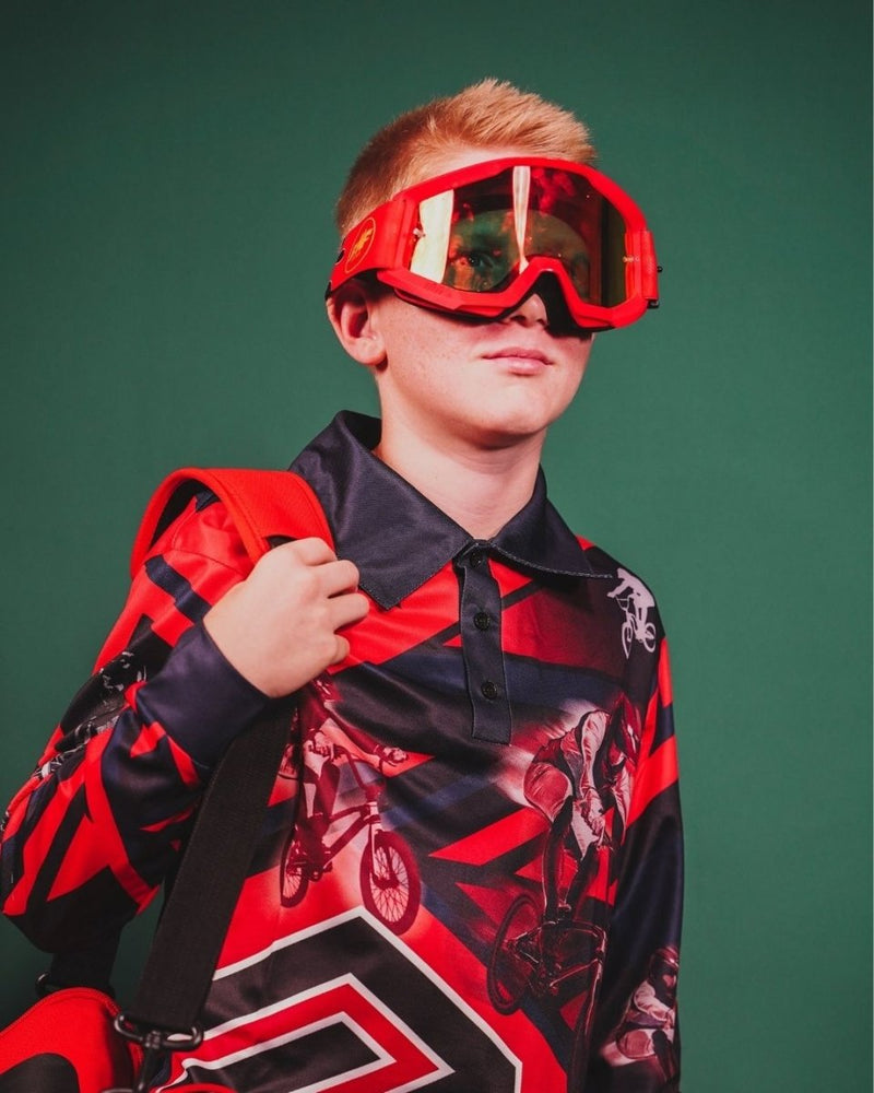 BMX Xtreme Red Sun Shirt Long Sleeve Z and TEE boxingday BUY2SHIRTS camping DAD FISHING HIM ALL In Stock KIDS KIDS ALL kids design lastchance LJM market sts men mens quick dry spo-default spo-disabled STS sun sun shirt sun shirts sunsafe SWIMMING uv xtreme z&tee