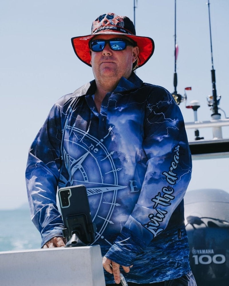 ★Pre-Order★ Compass Storm Fishing Shirt Z and TEE BOYS DESIGNS camping fishing LJM men MEN'S DESIGNS mens PATTERN AND PLAIN DESIGNS Preorder quick dry spo-default spo-disabled sun sun shirt sun shirts sunsafe uv