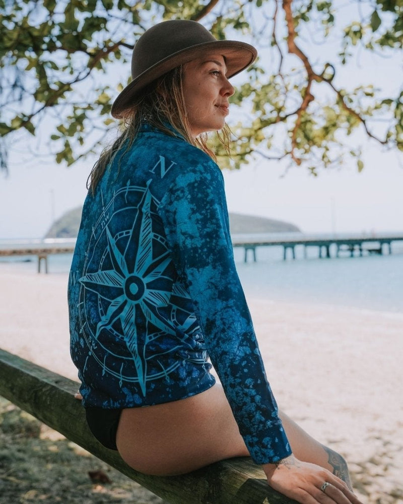 ★Pre-Order★ Compass Teal Fishing Shirt Z and TEE camping fishing LJM men MEN'S DESIGNS mens MEN’S DESIGNS PATTERN AND PLAIN DESIGNS Preorder quick dry spo-default spo-disabled sun sun shirt sun shirts sunsafe uv women's WOMEN'S DESIGNS Women's Fishing Women's Fishing Shirt