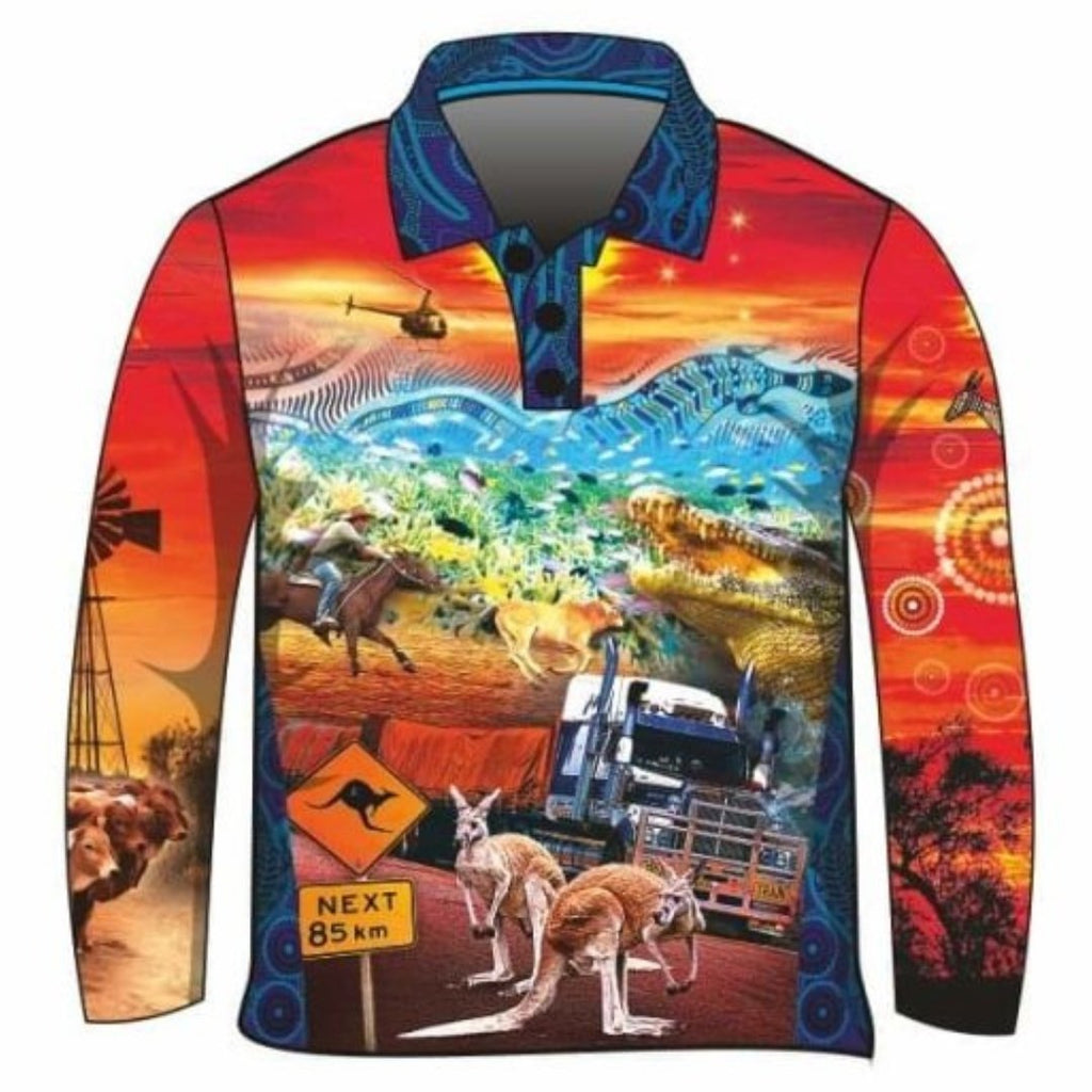 Downunder Australia Rusty Remix Camping Long Sleeve Sun/Fishing Shirt Z and TEE 4wd Australiana bush camping car country COUNTRY WESTERN DESIGNS DAD girls HIM ALL In Stock LJM men MEN'S DESIGNS mens MEN’S DESIGNS offroad outback quick dry spo-default spo-disabled sun sun shirt sun shirts sunsafe uv z&tee