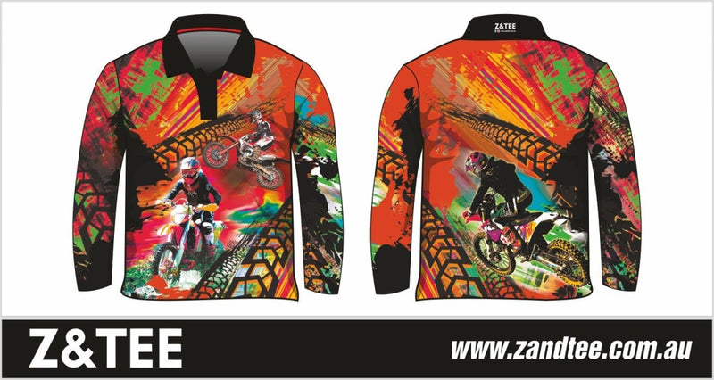 ★Pre-Order★ Motorbike Orange Shirt Long or Short Sleeve Z and TEE boy boys BOYS DESIGNS camping dirt bike fishing honda LJM men MEN'S DESIGNS mens MEN’S DESIGNS Preorder quick dry spo-default spo-disabled sun sun shirt sun shirts sunsafe uv xtreme