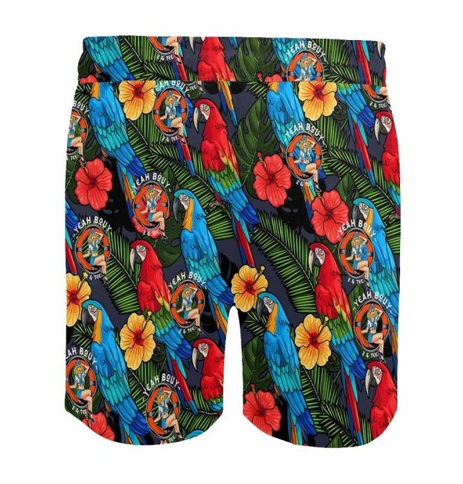 Board Shorts | Yeah Bouy Parrot Hawaiian Shorts Z and TEE boxingday cruise Hawaiian HIM ALL in stock Last Chance lastchance spo-default spo-disabled tropical TROPICAL DESIGNS Yeah Buoy